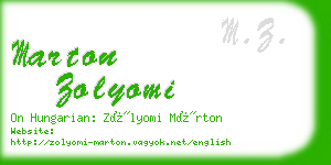 marton zolyomi business card